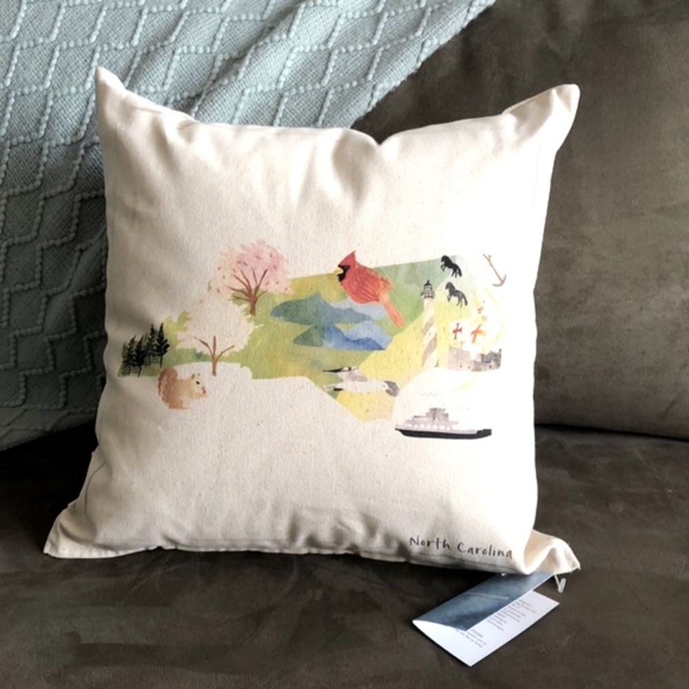 North Carolina “Ode to Home State” Pillow